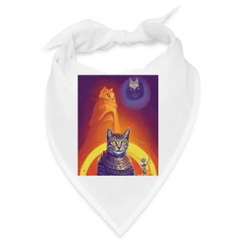 Ägyptische Gottkatze - Bandana - Weiß - Vorne