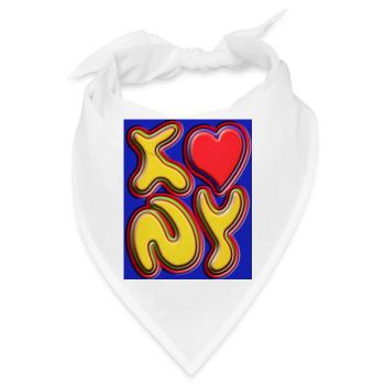 I Love NY in Unterschiedlichen Farben - Bandana - Weiß - Vorne