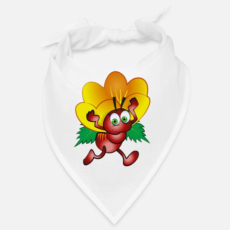 Rote Ameise mit einer gelben Blume Bandana