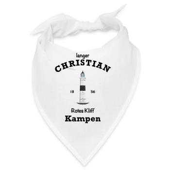 Sylt, Kultiger Leuchtturm Kampen, langer Christian - Bandana - Weiß - Vorne