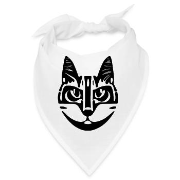 Illustration eines Katzenporträts, Vektor - Bandana - Weiß - Vorne