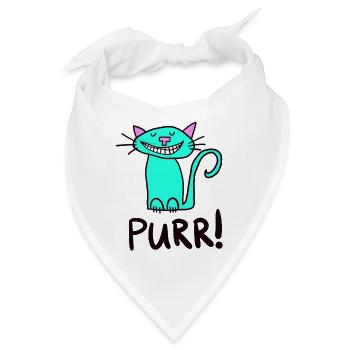 PURR! Lustige Katze - Bandana - Weiß - Vorne