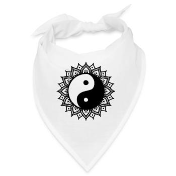 Yin Yang Mandala - Bandana - Weiß - Vorne