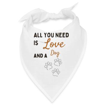 Love my Dog/hund - Bandana - Weiß - Vorne
