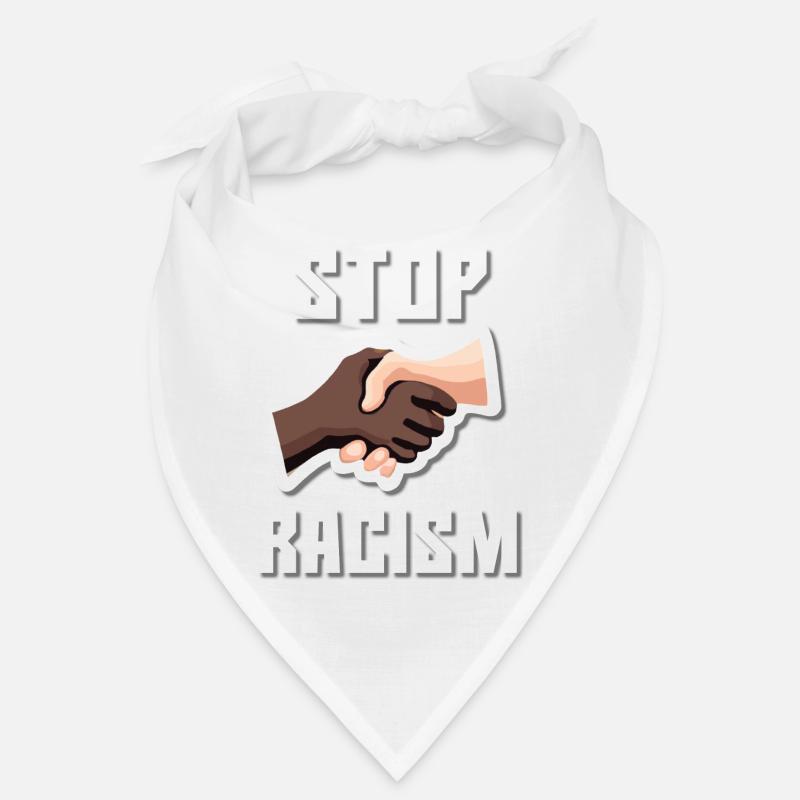 Stop au racisme Poignée de main Blanc Bandana