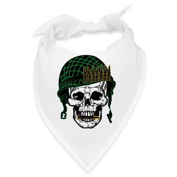 Soldatenschädel - Bandana - Weiß - Vorne