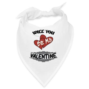 Will you be my valentine - Bandana - Weiß - Vorne