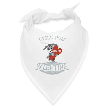 Will you be my valentine - Bandana - Weiß - Vorne