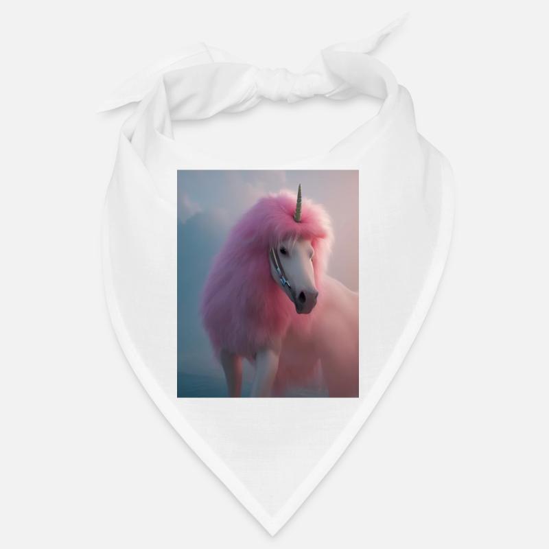 Comic Cartoon Zeichnung eines queeren Einhorns mit Rosa Bandana