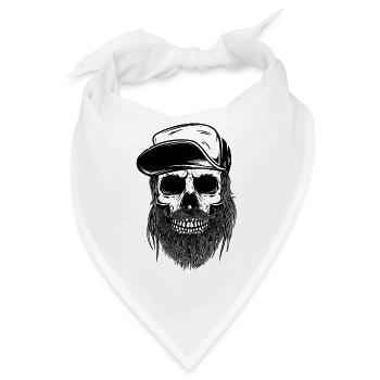 Schmuddeliger Schädel - Bandana - Weiß - Vorne