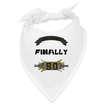 Happy Birthday, zum runden Geburtstag, Geschenk, - Bandana - Weiß - Vorne