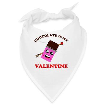 Schokolade zum Valentinstag - was braucht man mehr - Bandana - Weiß - Vorne