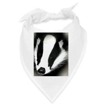 Dachs coole Porträtzeichnung - Bandana - Weiß - Vorne