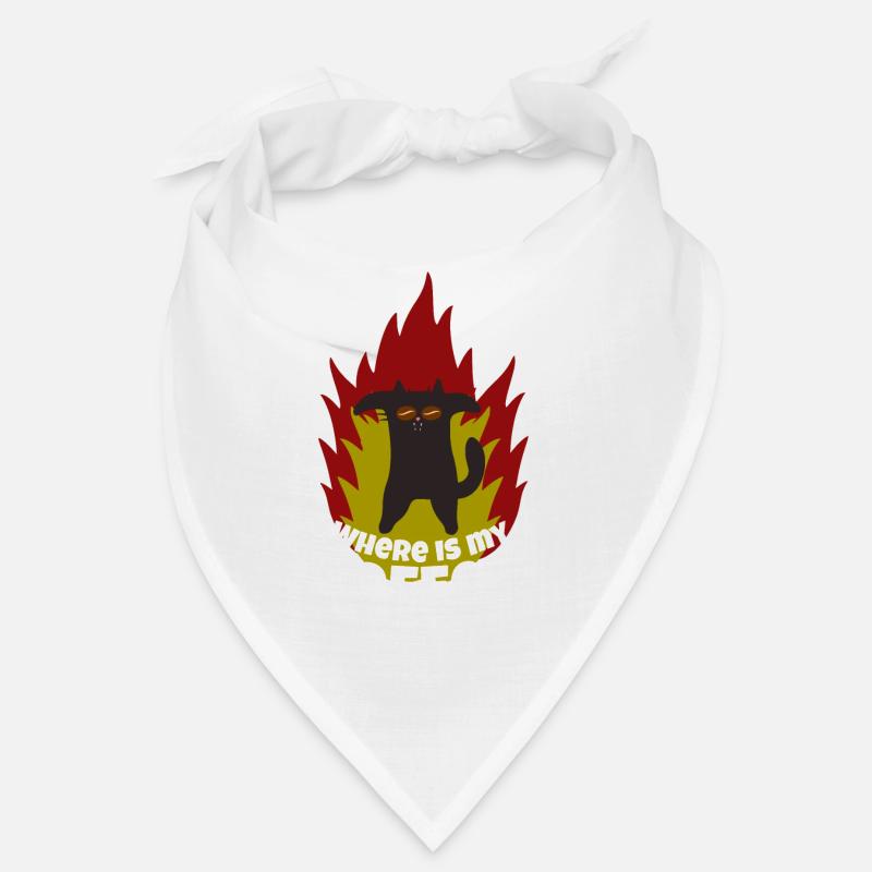 Kaffe Katze Morgenmuffel Kaffeebohne Feuer Bandana