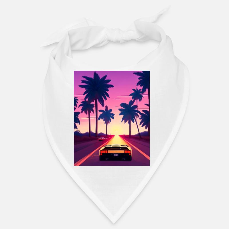 countach drives sunset in miami Bandana