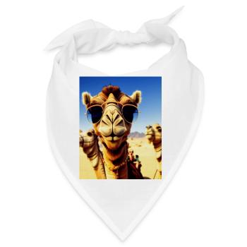 Coole Kamelurlaub Selfie Wüste Sonnenbrille Comic - Bandana - Weiß - Vorne