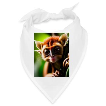 cooler lustiger süßer Koboldmaki (Tarsiidae) Waldcomic - Bandana - Weiß - Vorne