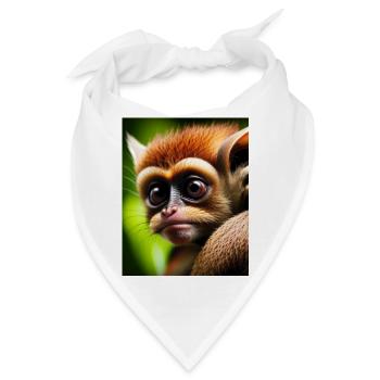 cooler lustiger süßer Koboldmaki (Tarsiidae) Waldcomic - Bandana - Weiß - Vorne