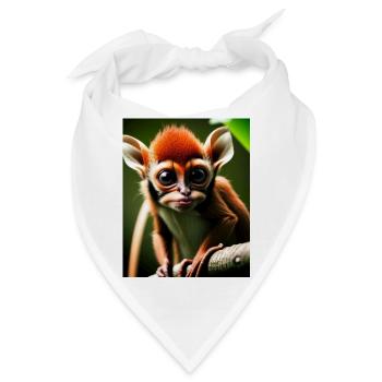 cooler lustiger süßer Koboldmaki (Tarsiidae) Waldcomic - Bandana - Weiß - Vorne