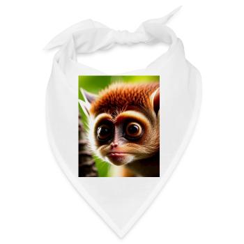 cooler lustiger süßer Koboldmaki (Tarsiidae) Waldcomic - Bandana - Weiß - Vorne