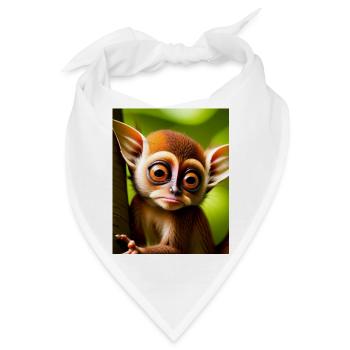 cooler lustiger süßer Koboldmaki (Tarsiidae) Waldcomic - Bandana - Weiß - Vorne