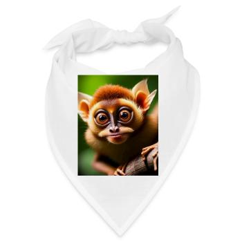 cooler lustiger süßer Koboldmaki (Tarsiidae) Waldcomic - Bandana - Weiß - Vorne