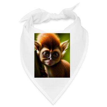 cooler lustiger süßer Koboldmaki (Tarsiidae) Waldcomic - Bandana - Weiß - Vorne
