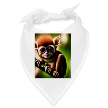 cooler lustiger süßer Koboldmaki (Tarsiidae) Waldcomic - Bandana - Weiß - Vorne