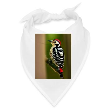 Pfahlspecht rothaarig coole Comic-Zeichnung - Bandana - Weiß - Vorne