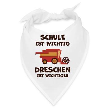 Schule ist wichtig, dreschen ist wichtiger - Bandana - Weiß - Vorne