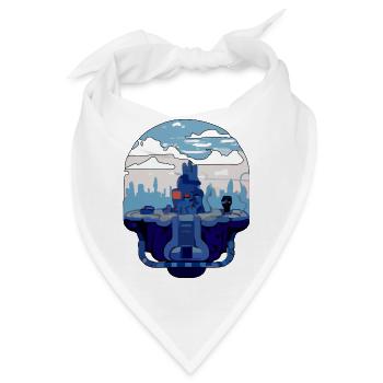 Futuristische Landschaft - Bandana - Weiß - Vorne
