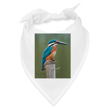Eisvogel auf dem Ast - Bandana - Weiß - Vorne