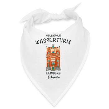 Schwerin, Wasserturm auf dem Weinberg - Bandana - Weiß - Vorne