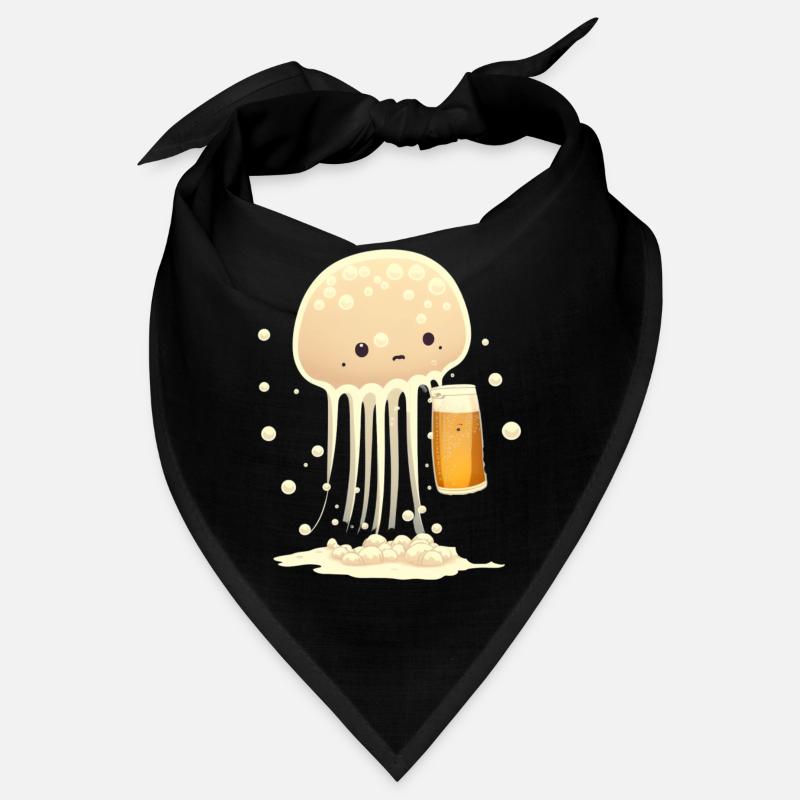 Süße Qualle trinkt ein Glas Bier Bandana