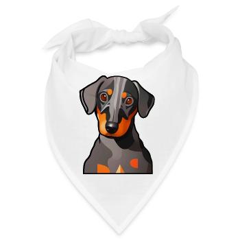 Dackel Design Grafik Motiv - Bandana - Weiß - Vorne