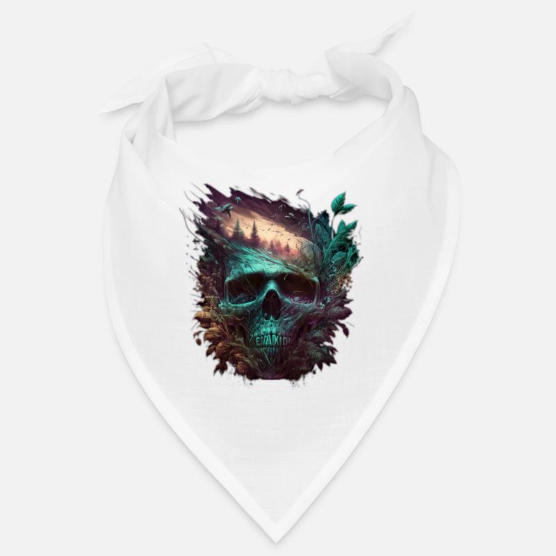 Neon Schädel Waldkunst Bandana