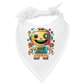 Neon Roboter Pop Getriebe - Bandana - Weiß - Vorne