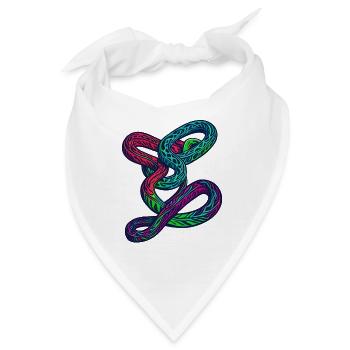 Einfache endlose Schlange - Bandana - Weiß - Vorne