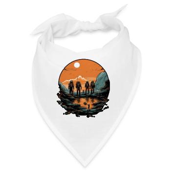 Eine Gruppe von Astronauten erkundet einen fremden Planeten - Bandana - Weiß - Vorne