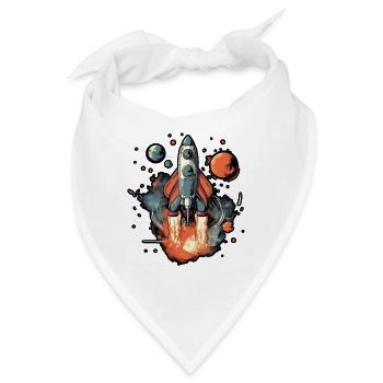 Ein Weltraumraketenstart durch den Weltraum - Bandana - Weiß - Vorne