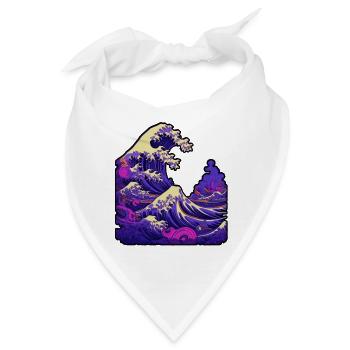 Tsunami-Welle japanische Kunst, niedrige Farbpalette - Bandana - Weiß - Vorne