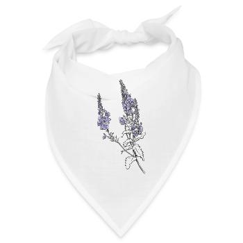 Lila Salbeiblüten - Bandana - Weiß - Vorne