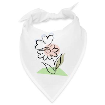 Blüte mit Schmetterling - Bandana - Weiß - Vorne