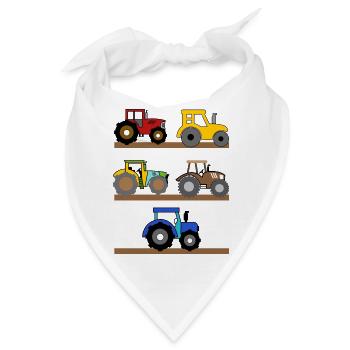 Landmaschinen Traktor Biobauer Bauer Landleben - Bandana - Weiß - Vorne