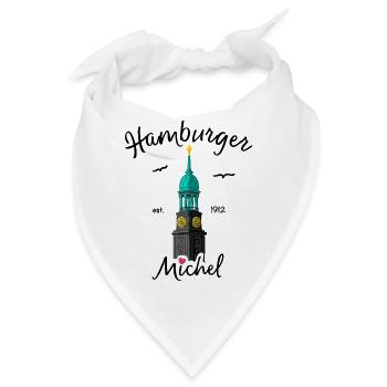 Hamburger Michel, Norddeutschland, Zeichnung - Bandana - Weiß - Vorne