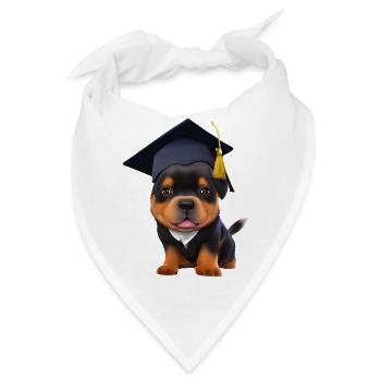 Bachelor Rottweiler Schulabschluss Studium Hunde - Bandana - Weiß - Vorne