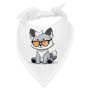 Hüpfen Sie mit der Katze - Bandana - Weiß - Vorne