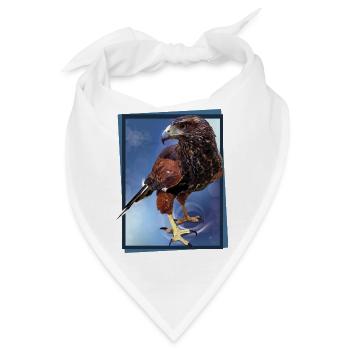 Der rot-schwarze Adler - Bandana - Weiß - Vorne