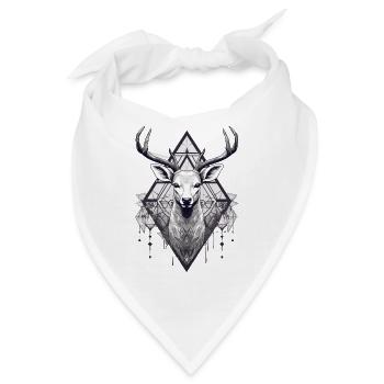 Schwarz-weißer Hirsch-Boho-Stil - Bandana - Weiß - Vorne