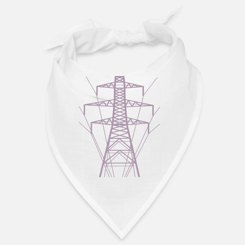Weiße Strommast-Silhouette Bandana